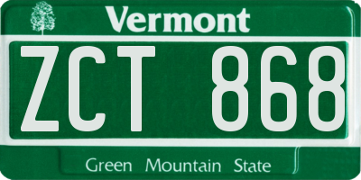 VT license plate ZCT868