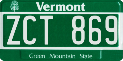 VT license plate ZCT869