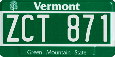 VT license plate ZCT871