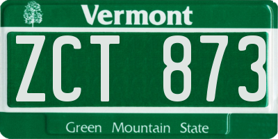 VT license plate ZCT873