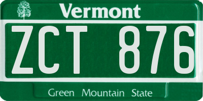 VT license plate ZCT876
