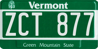 VT license plate ZCT877