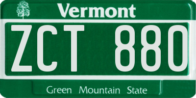 VT license plate ZCT880
