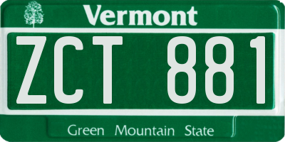 VT license plate ZCT881