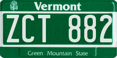 VT license plate ZCT882