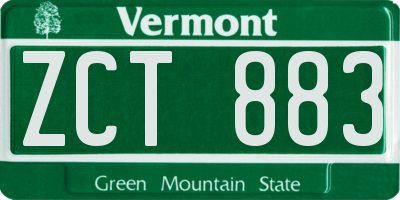 VT license plate ZCT883