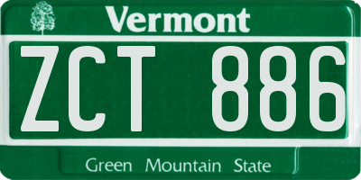 VT license plate ZCT886