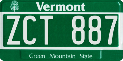 VT license plate ZCT887