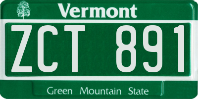 VT license plate ZCT891