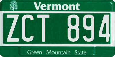 VT license plate ZCT894