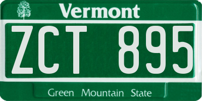 VT license plate ZCT895
