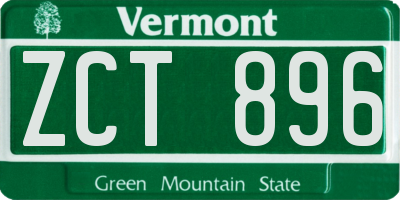 VT license plate ZCT896