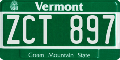 VT license plate ZCT897
