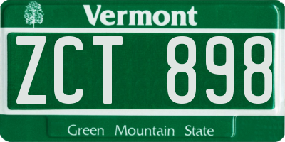 VT license plate ZCT898