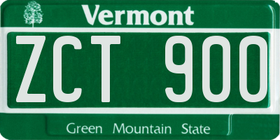 VT license plate ZCT900