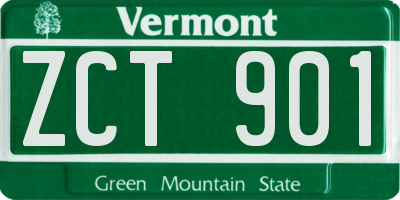 VT license plate ZCT901