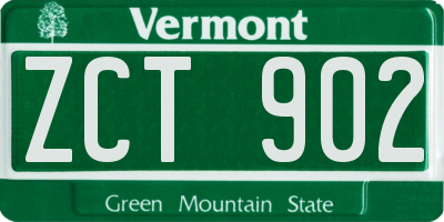 VT license plate ZCT902