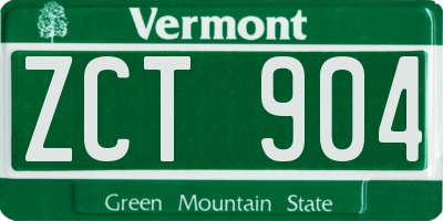 VT license plate ZCT904
