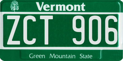 VT license plate ZCT906