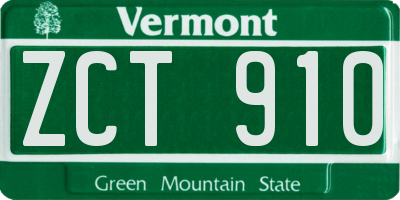 VT license plate ZCT910