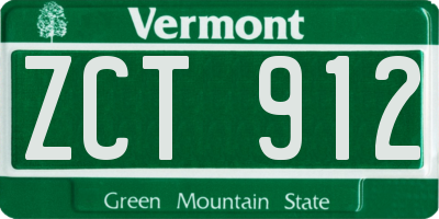 VT license plate ZCT912