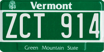 VT license plate ZCT914