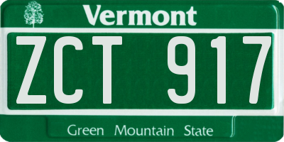 VT license plate ZCT917