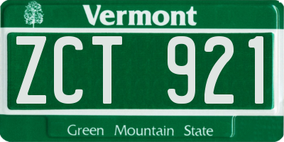 VT license plate ZCT921
