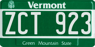 VT license plate ZCT923