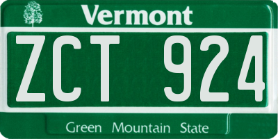 VT license plate ZCT924