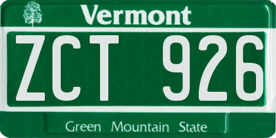 VT license plate ZCT926