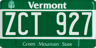 VT license plate ZCT927