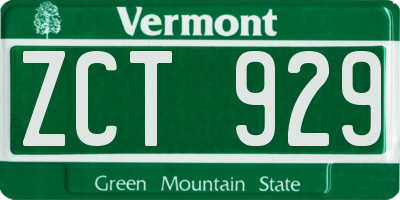 VT license plate ZCT929