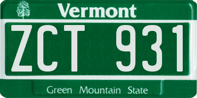 VT license plate ZCT931