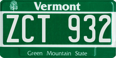 VT license plate ZCT932