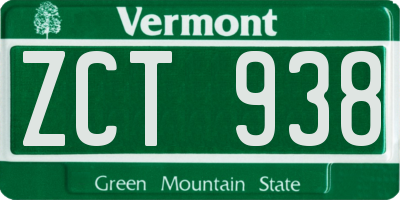 VT license plate ZCT938