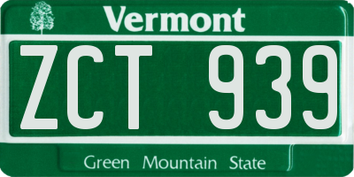 VT license plate ZCT939