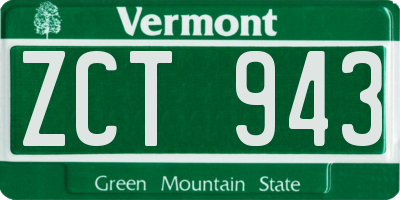 VT license plate ZCT943
