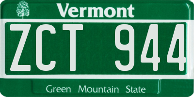 VT license plate ZCT944