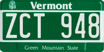VT license plate ZCT948