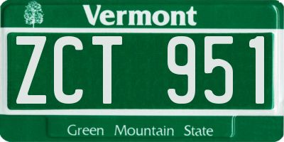 VT license plate ZCT951
