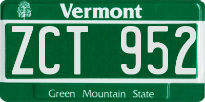 VT license plate ZCT952