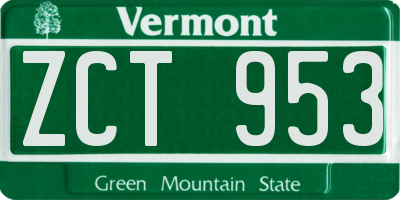 VT license plate ZCT953