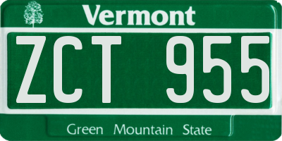 VT license plate ZCT955