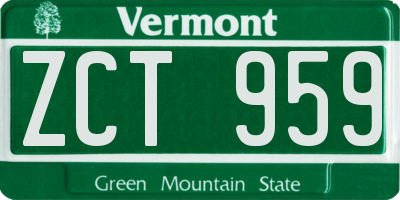 VT license plate ZCT959