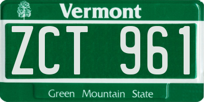VT license plate ZCT961