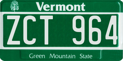 VT license plate ZCT964