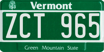 VT license plate ZCT965