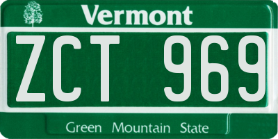 VT license plate ZCT969
