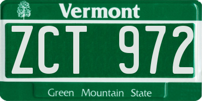 VT license plate ZCT972